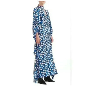 New NWT Staud Danica Maxi Dress White Acid Floral Open Back Size XS Retails $495